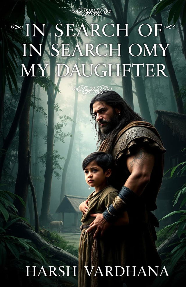 A captivating book cover for the novel 'IN SEARCH OF MY DAUGHTER' by HARSH VARDHANA