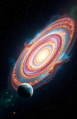 A breathtaking view of outer space featuring an explosion of colorful nebulae surrounded by twinkling stars