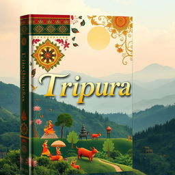 An aesthetically pleasing book cover design that captures the cultural heritage of Tripura, India