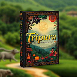 An aesthetically pleasing book cover design that captures the cultural heritage of Tripura, India