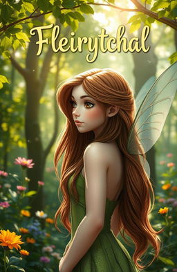 A beautiful fairy in an enchanting forest, depicted from the side