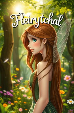 A beautiful fairy in an enchanting forest, depicted from the side