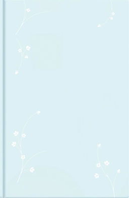 A light blue cover design featuring a delicate and minimalist aesthetic, incorporating soft flowing shapes and subtle floral elements in a repeating pattern