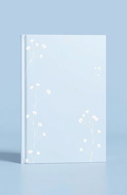 A light blue cover design featuring a delicate and minimalist aesthetic, incorporating soft flowing shapes and subtle floral elements in a repeating pattern