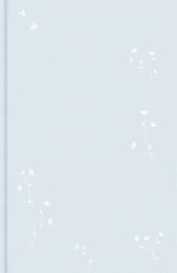 A light blue cover design featuring a delicate and minimalist aesthetic, incorporating soft flowing shapes and subtle floral elements in a repeating pattern