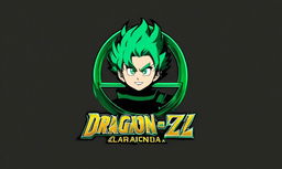 A logo inspired by Midoriya Izuku from My Hero Academia in Dragonball Z style