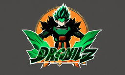 A logo inspired by Midoriya Izuku from My Hero Academia in Dragonball Z style