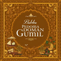 A visually appealing cover design for a guidebook titled 'Buku Pedoman Gumil'