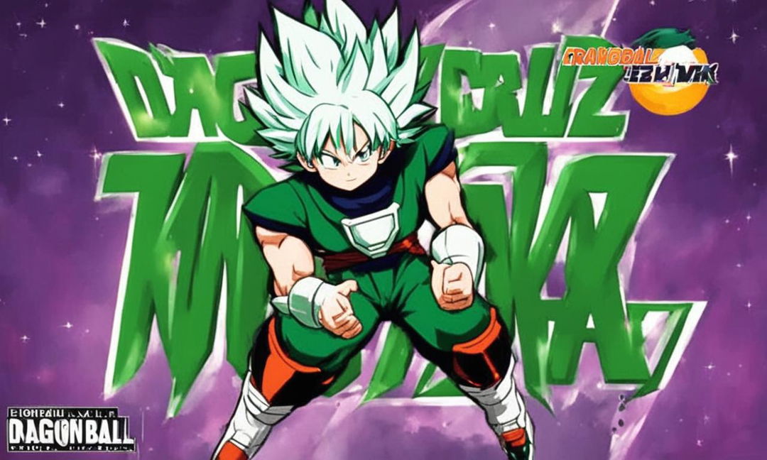 An album cover featuring a logo inspired by Midoriya Izuku from My Hero Academia in Dragonball Z style