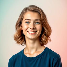 A vibrant, eye-catching profile picture featuring a confident young adult with an engaging smile
