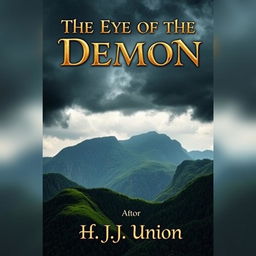 A captivating book cover for "The Eye of the Demon" featuring the title prominently displayed at the top in an ancient, ornate typeface