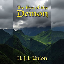 A captivating book cover for "The Eye of the Demon" featuring the title prominently displayed at the top in an ancient, ornate typeface