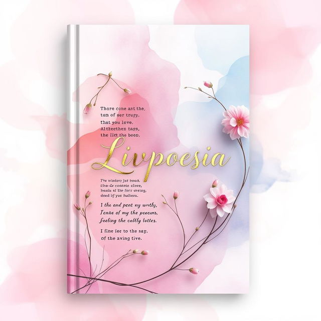 A beautifully designed book cover for a poetry book titled 'Livpoesia'