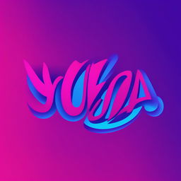 Vector logo for band 'Yoza', with edgy typography in electric blue and vibrant purple gradient, incorporating subtle musical elements into letter design