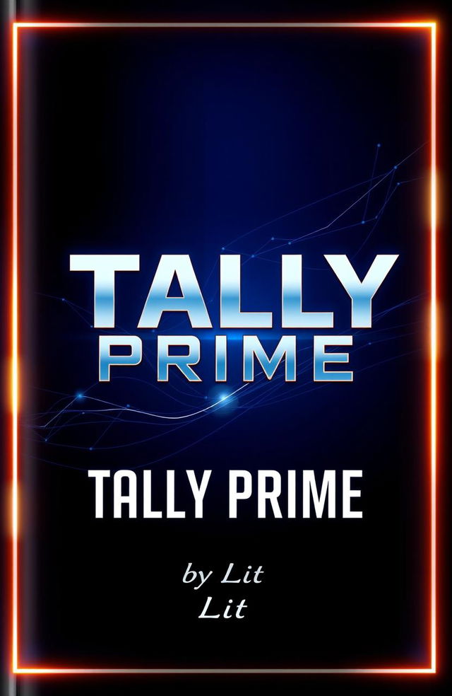 A captivating book cover design for 'Tally Prime' by Lit, featuring a sleek, modern look with a deep blue and silver color palette