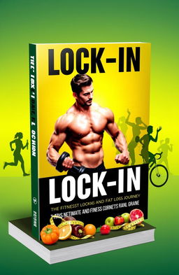 A visually striking book cover for 'Fitmate Lock-In' showcasing themes of fitness and fat loss