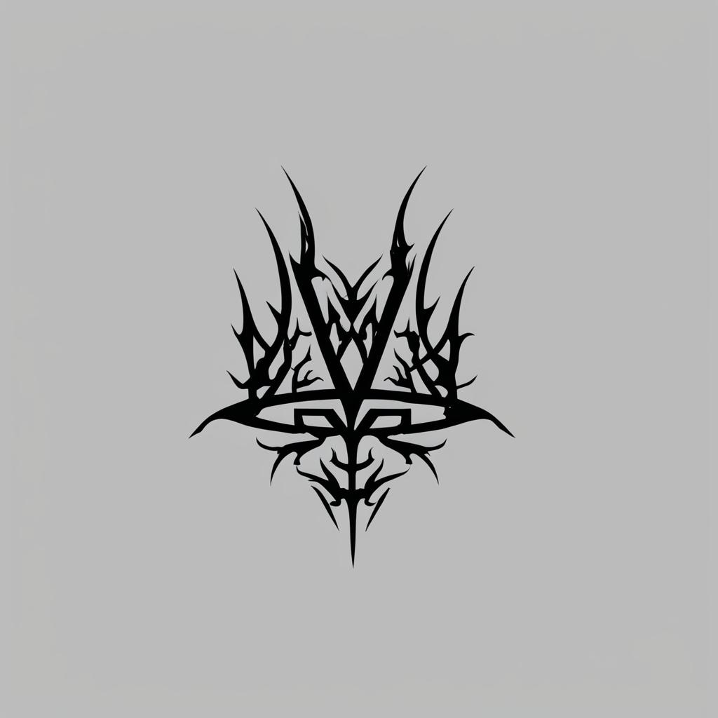 Indecipherable black metal logo for 'Yoza' on a black background, with intricate, thorny design elements and a subtle, darker black color difference