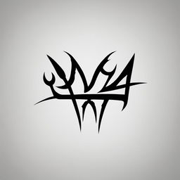 Indecipherable black metal logo for 'Yoza' on a black background, with intricate, thorny design elements and a subtle, darker black color difference