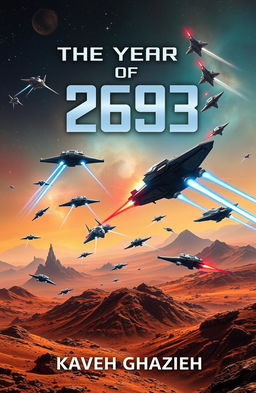 An epic eBook cover depicting a fierce space battle on a remote planet