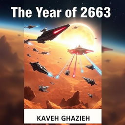A striking eBook cover illustrating a dramatic space battle taking place above a remote planet