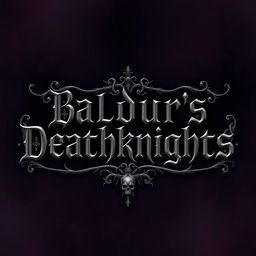 An elegant depiction of the title text ‘Baldur's Deathknights’ designed in a bold and ornate gothic font