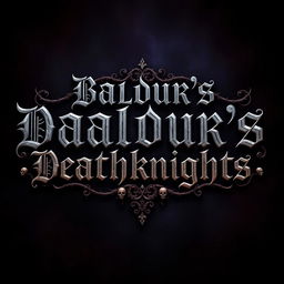 An elegant depiction of the title text ‘Baldur's Deathknights’ designed in a bold and ornate gothic font