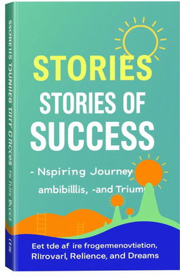 A book cover design reflecting ambition, growth, and success using vibrant, uplifting colors like blue, green, and orange