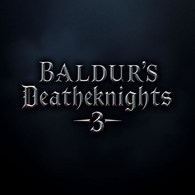 A striking and minimalist design featuring the title text 'Baldur's Deathknights 3'