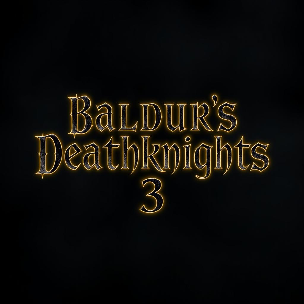 A striking and minimalist design featuring the title text 'Baldur's Deathknights 3'