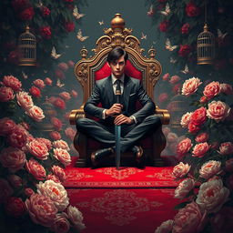 An ultra HD painting of a thriller drama novel cover in neo classic digital art style
