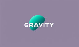 A minimalist logo for the tech startup 'Gravity', featuring a bold sans-serif wordmark and an icon of a stylized planet being pulled by gravity