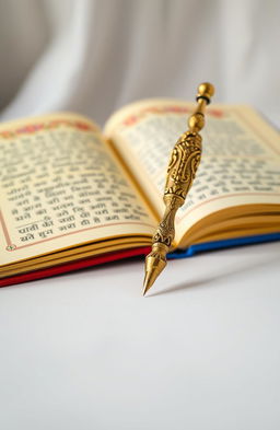 A beautifully designed front page featuring an elegant pen writing on a smooth surface