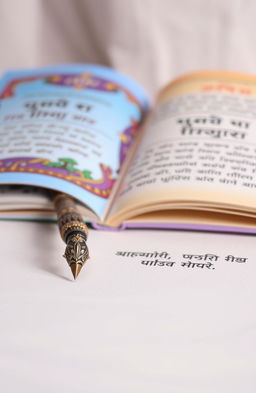 A beautifully designed front page featuring an elegant pen writing on a smooth surface