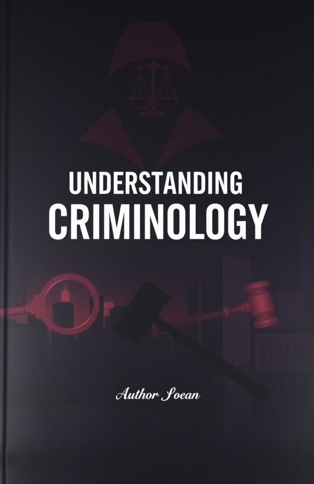 A visually striking title page cover for a book titled "Understanding Criminology"