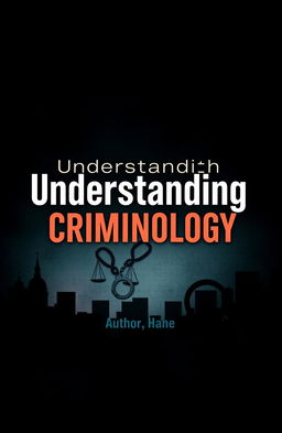 A visually striking title page cover for a book titled "Understanding Criminology"