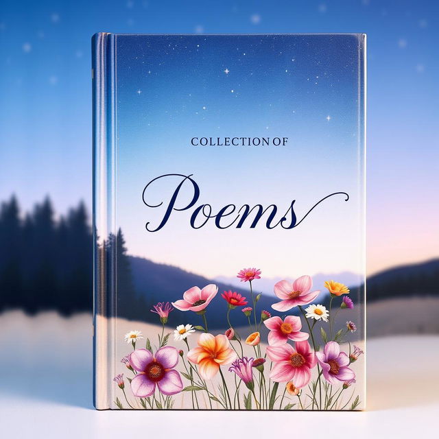 An elegant and visually stunning book cover designed for a collection of poems