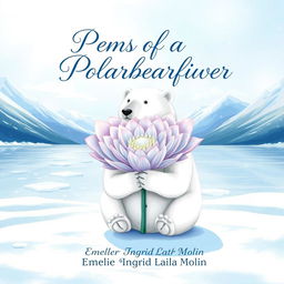 A beautifully illustrated book cover for a collection of poems titled 'Poems of a Polarbearflower' by Emelie Ingrid Laila Molin