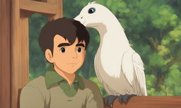 Retro-style Studio Ghibli portrait of Drake.