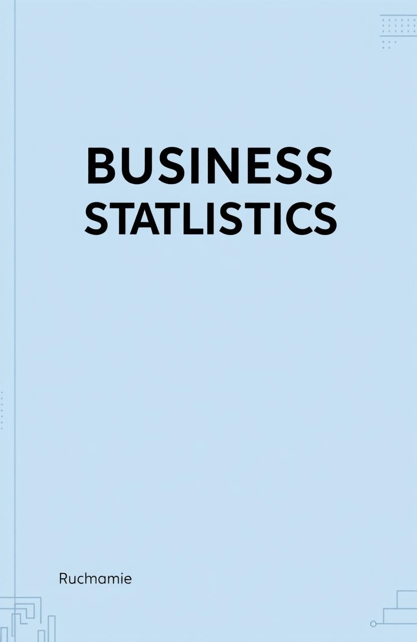 A simple and clean book cover design featuring the title 'BUSINESS STATISTICS' prominently displayed at the top in bold, modern typography