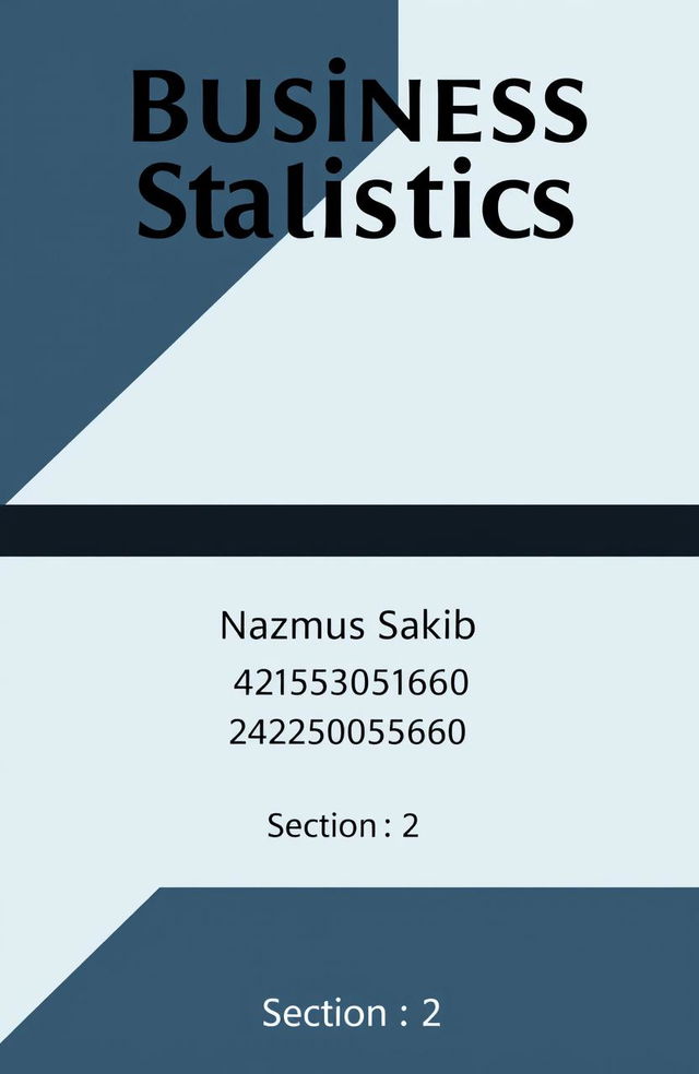 A simple and elegant cover design for a Business Statistics project