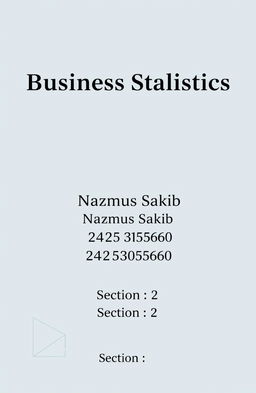 A simple and elegant cover design for a Business Statistics project