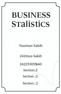 A simple and elegant cover design for a Business Statistics project