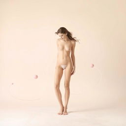 A creative, abstract representation of a clothing-free theme, focusing on minimalism