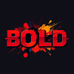 A vibrant graphic design featuring the word 'BOLD' in large, striking typography