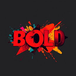 A vibrant graphic design featuring the word 'BOLD' in large, striking typography