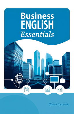 A professional and modern Business English textbook cover design, featuring a sleek and stylish layout