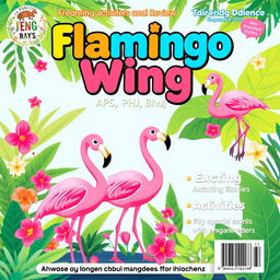 A charming magazine cover designed for 'Flamingo Wing APS, Bhuj', tailored for a preschool audience