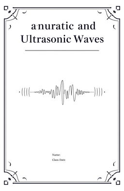 Create a cover page for a physics document titled 'Acoustic and Ultrasonic Waves