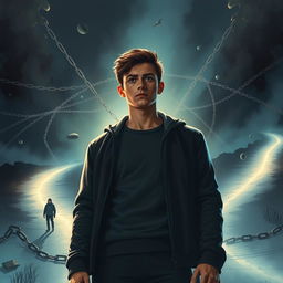 A thought-provoking scene encapsulating Ryan Carter’s transformative journey, illustrating his evolution from personal struggle to a courageous battle against manipulation and control