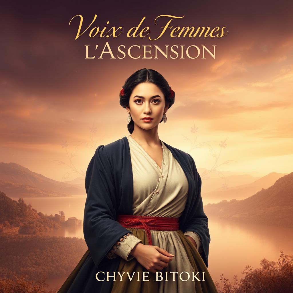 A captivating book cover for a historical novel titled 'Voix de Femmes : L'Ascension' by Chyvie BITOKI